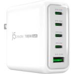 j5create Мрежово зарядно JUP53100 100W GaN, 5 порта, USB-C, USB-A (J5-JUP53100EF-N) - Allstore