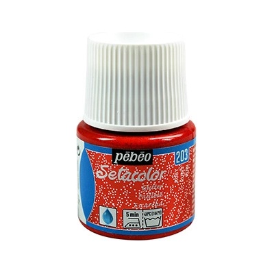 Farby na textil Pebeo Setacolor Light Glitter 45 ml Ruby