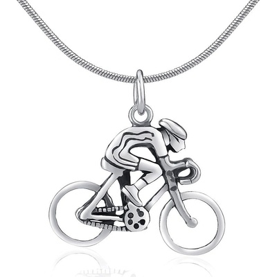 SILVEGO Stříbrný přívěsek cyklista PRMP14191