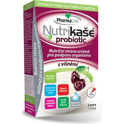 PharmaLINE Nutrikaša probiotic s višňami 3 x 60 g