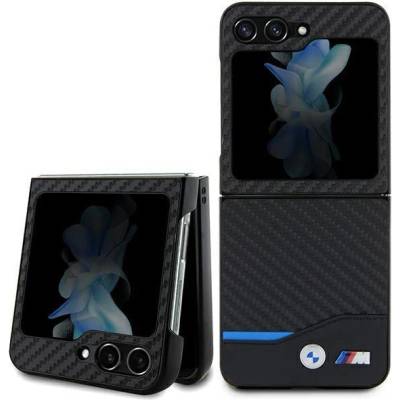 BMW Кейс BMW BMHCZF522NBCK за Samsung Galaxy Z Flip5 F731, черен / черен, Leather Carbon (3666339174071)