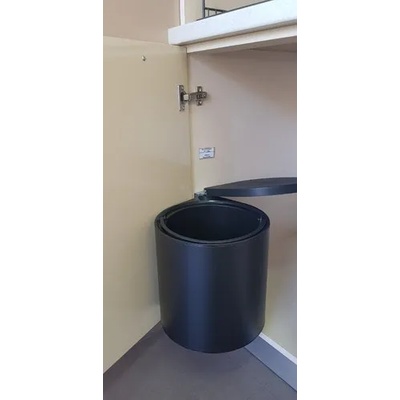 STARAX Кухненски кош за вграждане под мивка, Рино за врата 40 см, черен 10 л