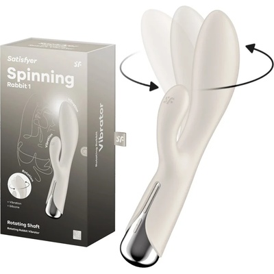 Заек вибратор с функция въртене, 20см. - Spinning Rabbit 1 Beige (SATISFY445)