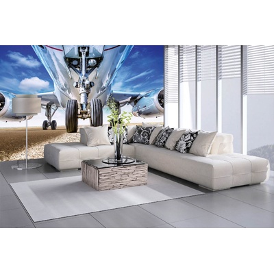 DIMEX ART Самозалепваща се флизелинова фототапета самолет на релсите 375 x 250 см