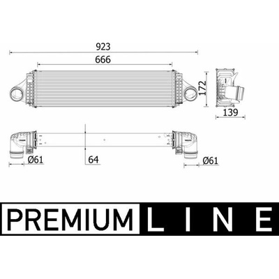 Chladič plniaceho vzduchu MAHLE ORIGINAL CI 550 000P (CI550000P)
