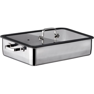 Inoxriv INOXRIV-PREMIUM-Дълбока тава за готвене с дръжки и капак 36x25xh8cm (53106205) (0118262)