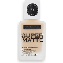 Revolution Relove Super Matte 2 in 1 Foundation & Concealer tekutý a zmatňující make-up a korektor 2v1 F6 24 ml