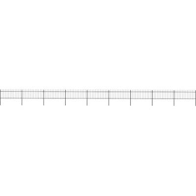 OMAXI Zahradní plot s kopím nahoře ocelový 1506 x 80 cm černý 710310