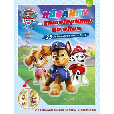 Tlapková patrola hádanky se samolepkami na okno