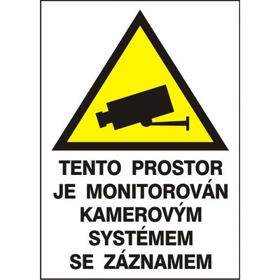 RAFO Samolepka Tento prostor je monitorován kamerami, 10,5 x 15 cm Varianta: B se záznamem