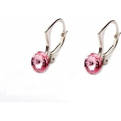 For You náušnice swarovski elements Rivoli ružové LIGHT ROSE Nau-rivoli6-015