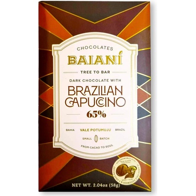 Baianí Chocolates 65% hořká s bílou čokoládou Brazilian capuccino 58 g