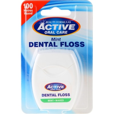Beauty Formulas Active Oral Care Dental Floss Mint Waxed 100 m