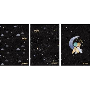 STREET Тетрадка Street, А4, бели листа, 54л, Black&Gold (30028-А-BLACK/GOLD)