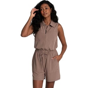LOLë Momentum sleeveless romper - Brown (Fossil)