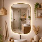 Baltica Design Baltica Design-LED Огледало с вградена подсветка STONE CALM 15W/230V 4500K 90x60 cm IP65 златно (DB0036)
