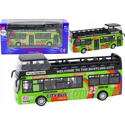 LEANToys Dvoupatrový autobus se světlem a zvukem zelený