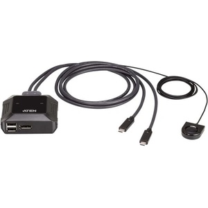 ATEN KVM превключвател, ATEN US3312, 2-портов, 4K, DisplayPort, USB-C (US3312-AT) - zettabytex