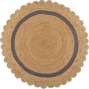 Flair Rugs Ръчно изработен ютен кръгъл килим в сив и естествен цвят ø 160 cm Grace Grey - Flair Rugs (503119377875)