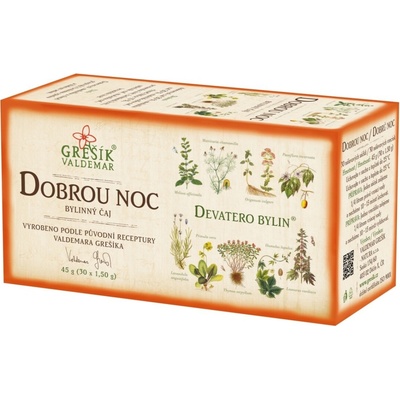 Grešík Dobrou noc Devatero bylin porcovaný 30 x 1,5 g