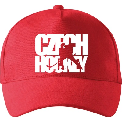 Czech hockey nápis s hokejistou Mistrovství světa v ledním hokeji 2024 RAP Červená