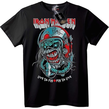 NOONEBRAND Тениска Iron Maiden Пилотски Череп - M, White