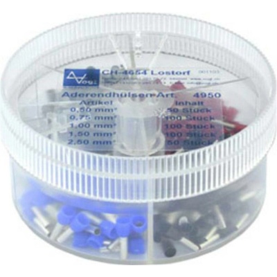Vogt Verbindungstechnik 4016138371468 sada dutiniek 0.5 mm², 0.75 mm², 1 mm², 1.5 mm², 2.5 mm² čiastočne izolované biela