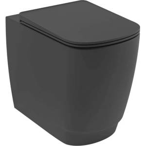 Kludi Resa S - Тоалетна чиния за пода, Vario сифон, Rimless, Spiralflush, матово черно 27WCB0339 (27WCB0339)