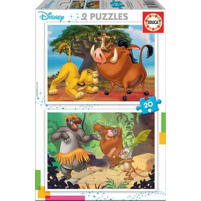 Educa - Puzzle 2x20 The Lion King and The Jungle Book - 1 - 39 piese