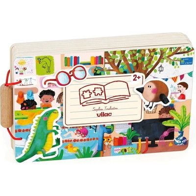 Vilac dřevěná knížka s puzzle a aktivitami