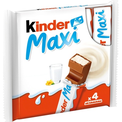 Kinder Maxi tyčinka z mliečnej čokolády s mliečnou náplňou 4 ks 84 g