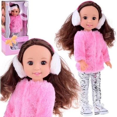 JOKO Veľká bábika 38 cm v zimnom oblečení s čelenkou