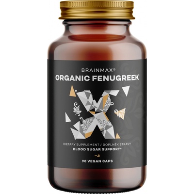 BrainMax Organic Fenugreek 700 mg, BIO Pískavice řecké seno, 90 rostlinných kapslí