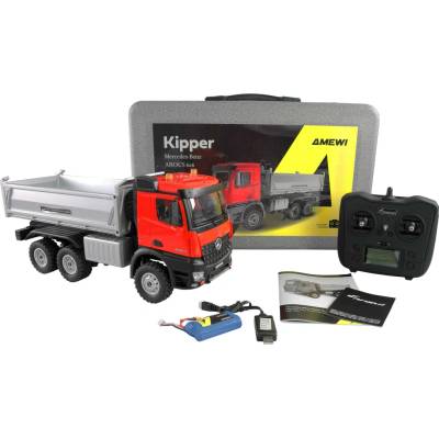Amewi RC sklápěč Mercedes-Benz Arocs 6x6 RTR červený Trade e.K. RC_318443 1:14