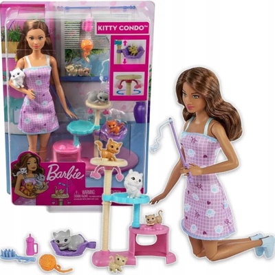 Barbie Hra s koťátky Kočičí věž a zvířátka