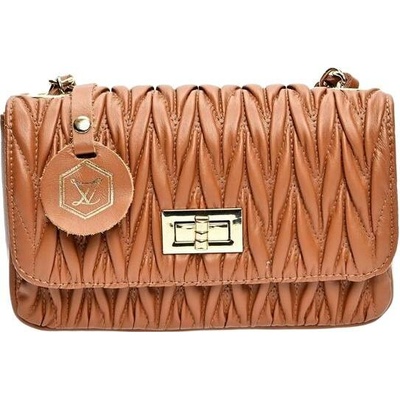 Luisa Vannini dámská kožená crossbody kabelka LV 2214 Cognac
