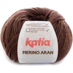 Katia Merino Aran 46 Dark Brown Плетива прежда (MA 46)