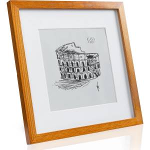 Casa Chic Brighton, рамка за картини, стъкло, 30 x 30 cm с паспарту, истинско дърво (CL-12X12-RUST) (CL-12X12-RUST) - klarstein