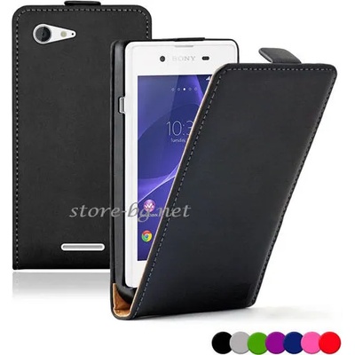 Sony Xperia E3 Флип Кожен Калъф + Протектор