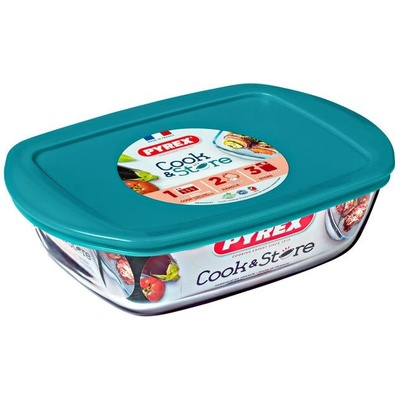 PYREX Dóza na potraviny s vekom obdĺžniková sklo číre 23 x 15 x 7cm 1,2 l