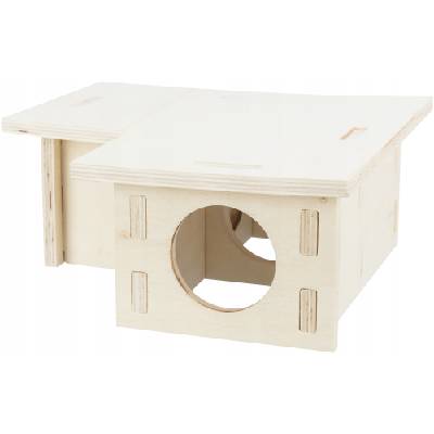 Trixie Dřevěný domek pro hlodavce tvar L 3 komory 30 x 12 x 30 cm