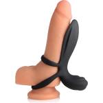 Trinity Vibes Silicone Vibrating Girth Enhancer with Remote Control Black