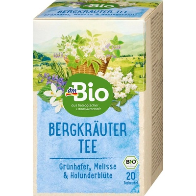 dmBio bio bylinný čaj zelený oves, meduňka & květy černého bezu 20 ks 35 g