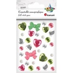 TITANUM Self-adhesive crystals green pink mix 33pcs