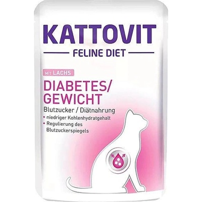 Kattovit Feline Diet Diabetes s lososom 85 g