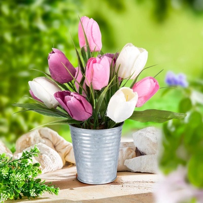 Die moderne Hausfrau Die moderne Hausfrau Umelé kvety Tulipány v kvetináči