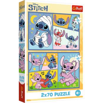 Trefl - Puzzle 2x70 There´s no boredom with Stitch - 40 - 99 piese
