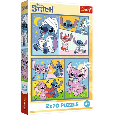 Trefl - Puzzle 2x70 There´s no boredom with Stitch - 40 - 99 piese