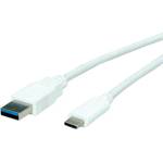 Roline Кабел ROLINE 11.99. 9010, USB A(м) към USB C(м), 0.5m, бял, 10 Gbit/s (11.99.9010)