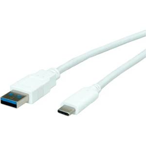 Roline Кабел ROLINE 11.99. 9010, USB A(м) към USB C(м), 0.5m, бял, 10 Gbit/s (11.99.9010)